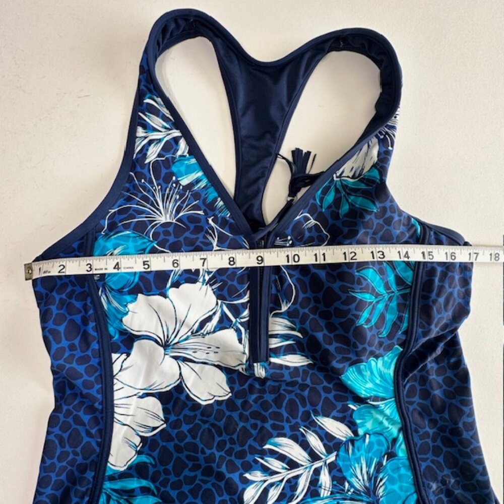 Beach House Erinna Racerback Textured Tankini Top Size 12 - Picture 3 of 4
